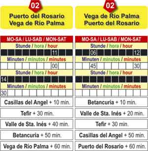 Buslinie 01 Puerto del Roasario - Rio de Vega Palma