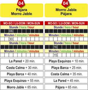 Buslinie 04 Pajara - Morro Jable und Morro Jable - Pajara